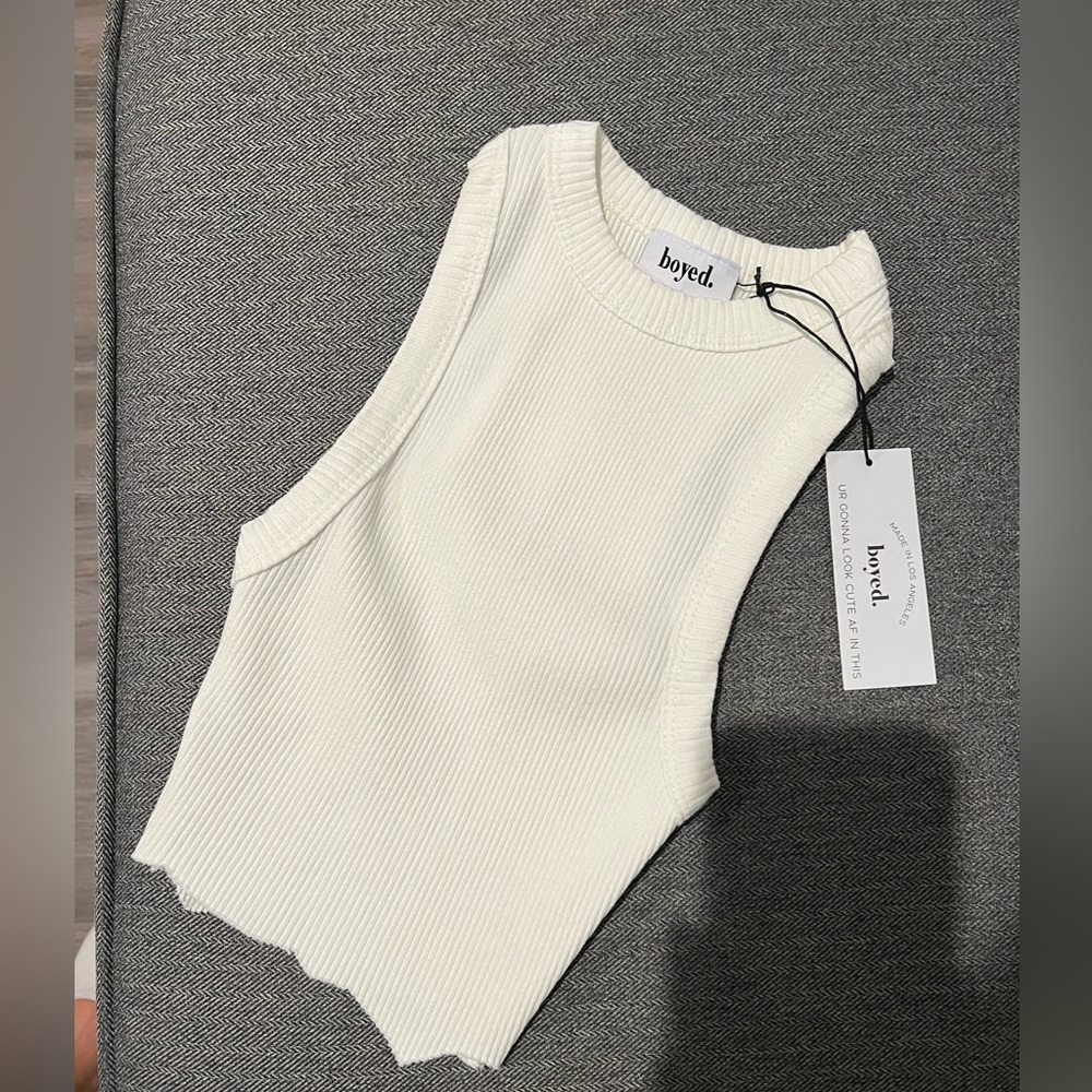 BOYED by Delaney Childs - White Crop Top Size Small - New